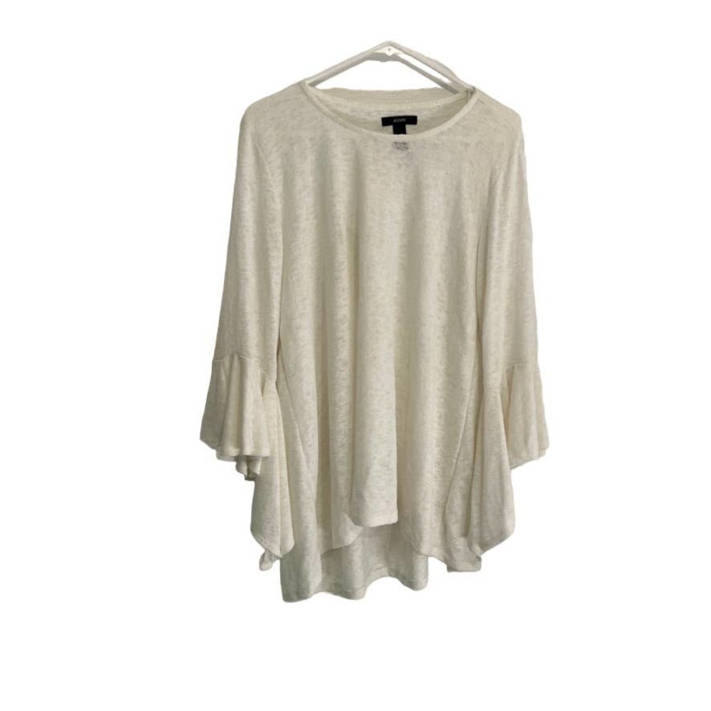 Alfani white flowy tunic top L